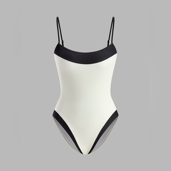 Commense Contrast Trim Spaghetti Strap One-Piece Swimsuit - Picture 5 of 5
